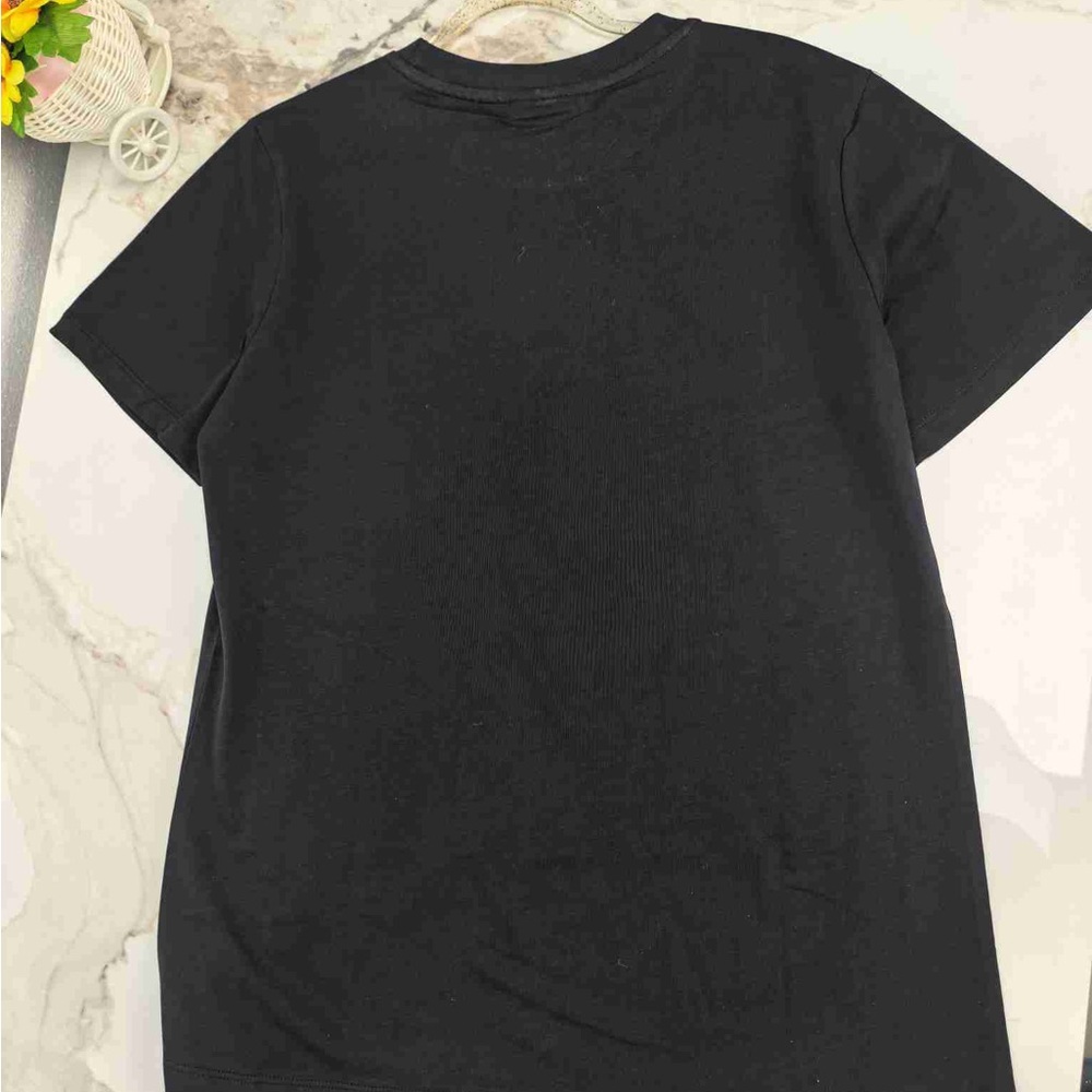 Ganni Black Tee with Red Logo and Bunny Graphic Have a Nice Day Tee - Picture 5 of 6